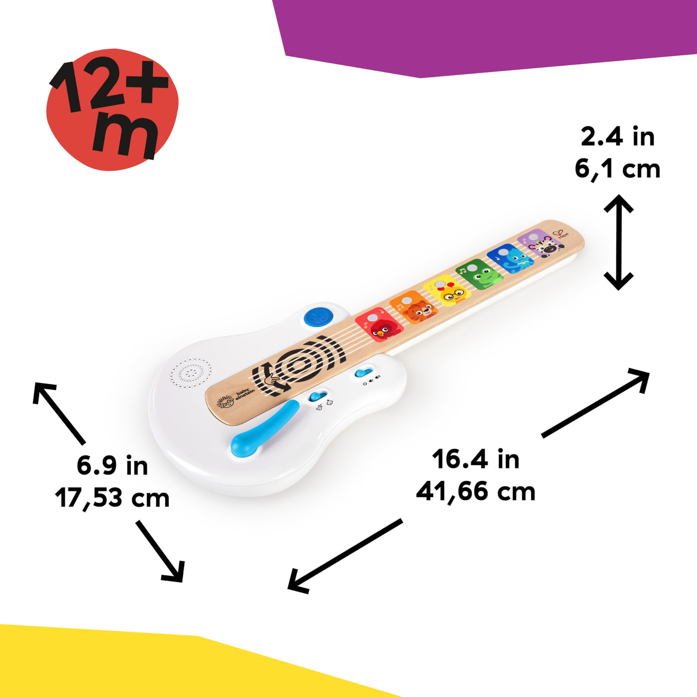 Baby Einstein, Hape, Strum Along Songs Magic Touch Holzspielzeug, Musikspielzeug Gitarre aus Holz, Elektronische Musikinstrumente, Aktivität und Sensorisches Spielzeug für Kinder, ab 6 Monaten