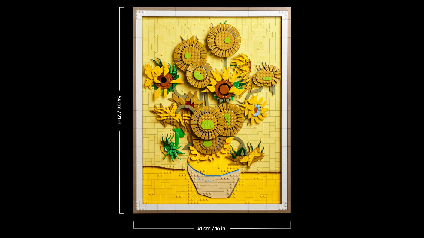 LEGO Art Vincent Van Gogh – Sonnenblumen - 3D-Blumengemälde mit beweglichen Blüten - Deko fürs Wohnzimmer oder Büro - Bausatz für Erwachsene - Kreative Geschenkidee für Männer & Frauen 31215