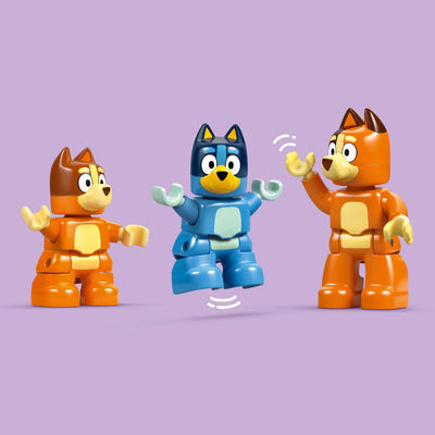 LEGO DUPLO Bluey: Blueys Familienhaus mit Memory-Spiel - Lernspielzeug für Kleinkinder - Inkl. 3 Minifiguren, aufklappbare Fenster und Brettspiel - Geschenk für Jungen & Mädchen ab 3 Jahren - 10459