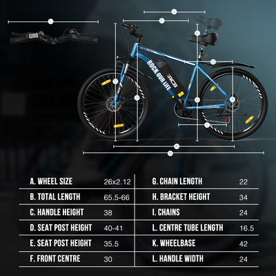 RCB E Bike RK15, Elektrofahrrad 26 Zoll mit 10.4Ah 36V Lithium-Akku，Elektrofahrrad für Erwachsene für Damen und Herren， 7-Gäng, City Electric Bike Reichweite bis zu 35-90Km