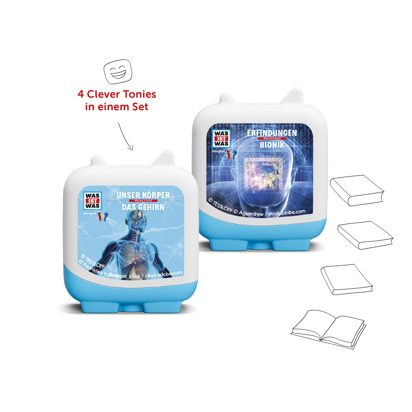 tonies Clever 4er Set was IST was für Deine Toniebox, Wissens-Hörspiel für Kinder ab 6 Jahren, Spielzeit je ca. 70 Minuten