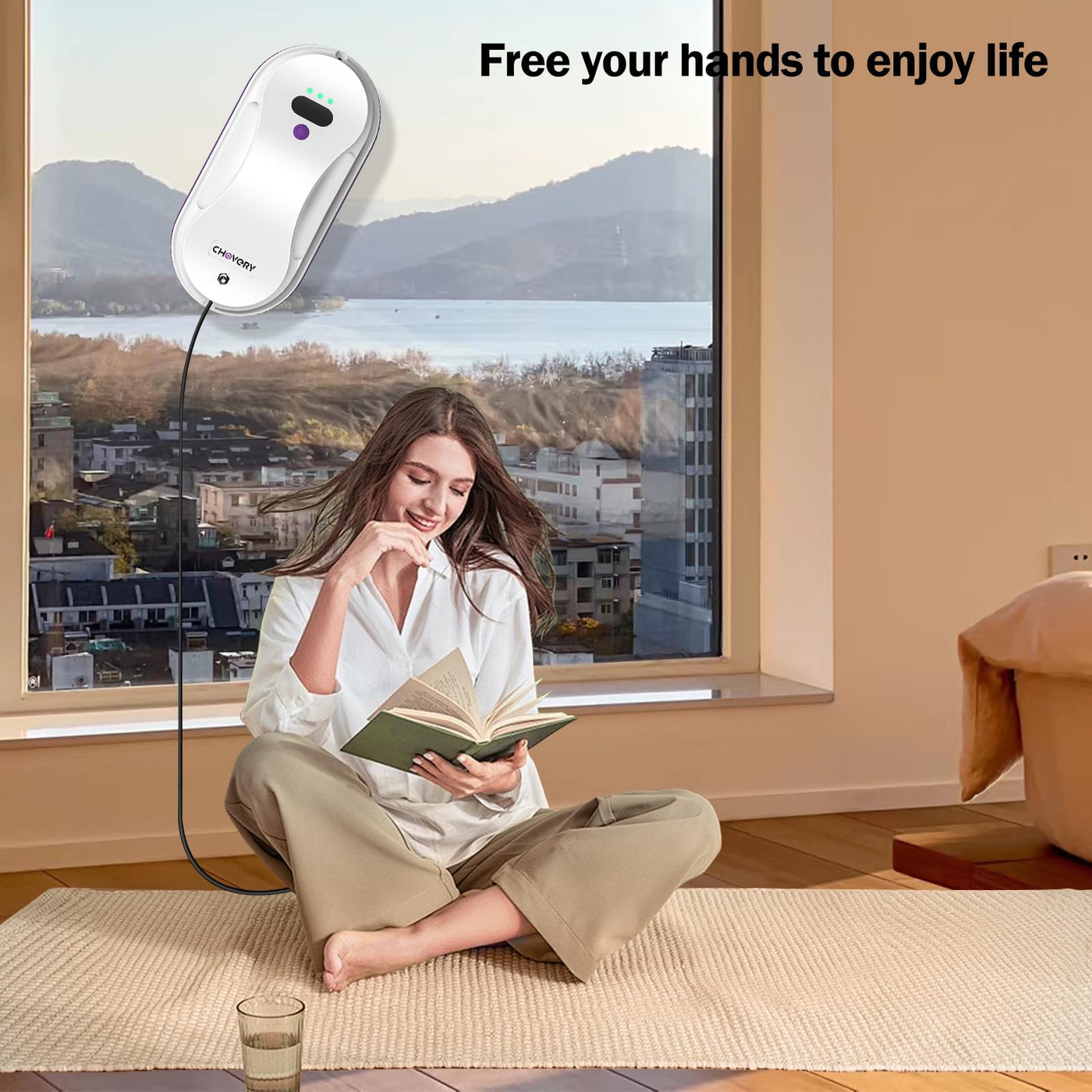 CHOVERY CL-2 Fensterputzroboter, der Fensterputzroboter Fenster Roboter mit Fernbedienung, automatischer Fensterputzer, Fensterreiniger Roboter, Glasreinigungsroboter, 3000 Pa Fenstersauger