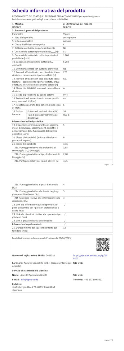 DOOGEE Note 59 5G Android 15 Smartphone Ohne Vertrag, 32GB+128GB /2TB Handy Günstig, 6.75" HD+ 120Hz Handy Ohne Vertrag, 6250mAh Simlockfreie Handys, 16MP+8MP, Dual 5G SIM, OTG/Face ID/NFC/Widevine L1