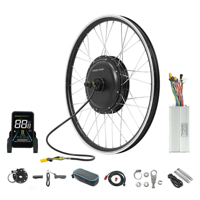 ESOULBIKE Elektrofahrrad-Umrüstkit für Schrauben-Nabenmotor hinten 52V 2000W - E-Bike-Umrüstkit kompatibel mit 26, 27,5 und 28 Zoll Rädern (Zoll, 28.0)
