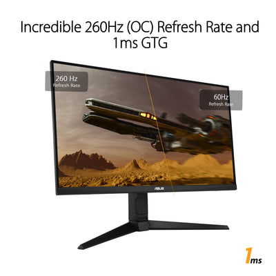 ASUS TUF Gaming VG27AQML1A - 27 Zoll WQHD Monitor - 260 Hz, 1ms GtG, G-Sync, FreeSync, Adaptive Sync, ELMB, GameFast, DisplayHDR 400 - Fast-IPS, 16:9, 2560x1440, USB, DP, HDMI, ergonomisch, Speaker