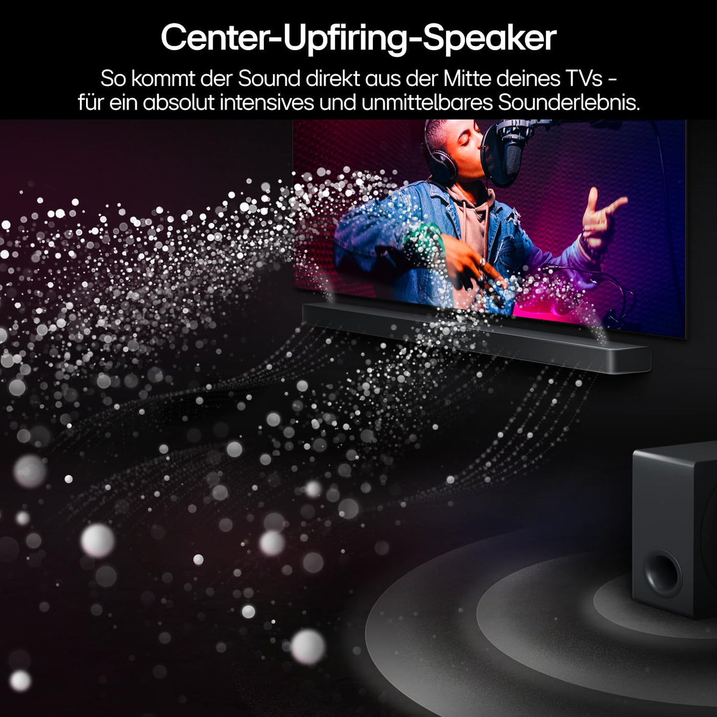 LG DS90TY 5.1.3 Dolby Atmos Soundbar (570W) mit kabellosem Subwoofer (Wow Cast, HDMI, Bluetooth) [2024], Schwarz