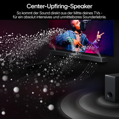 LG DS90TY 5.1.3 Dolby Atmos Soundbar (570W) mit kabellosem Subwoofer (Wow Cast, HDMI, Bluetooth) [2024], Schwarz