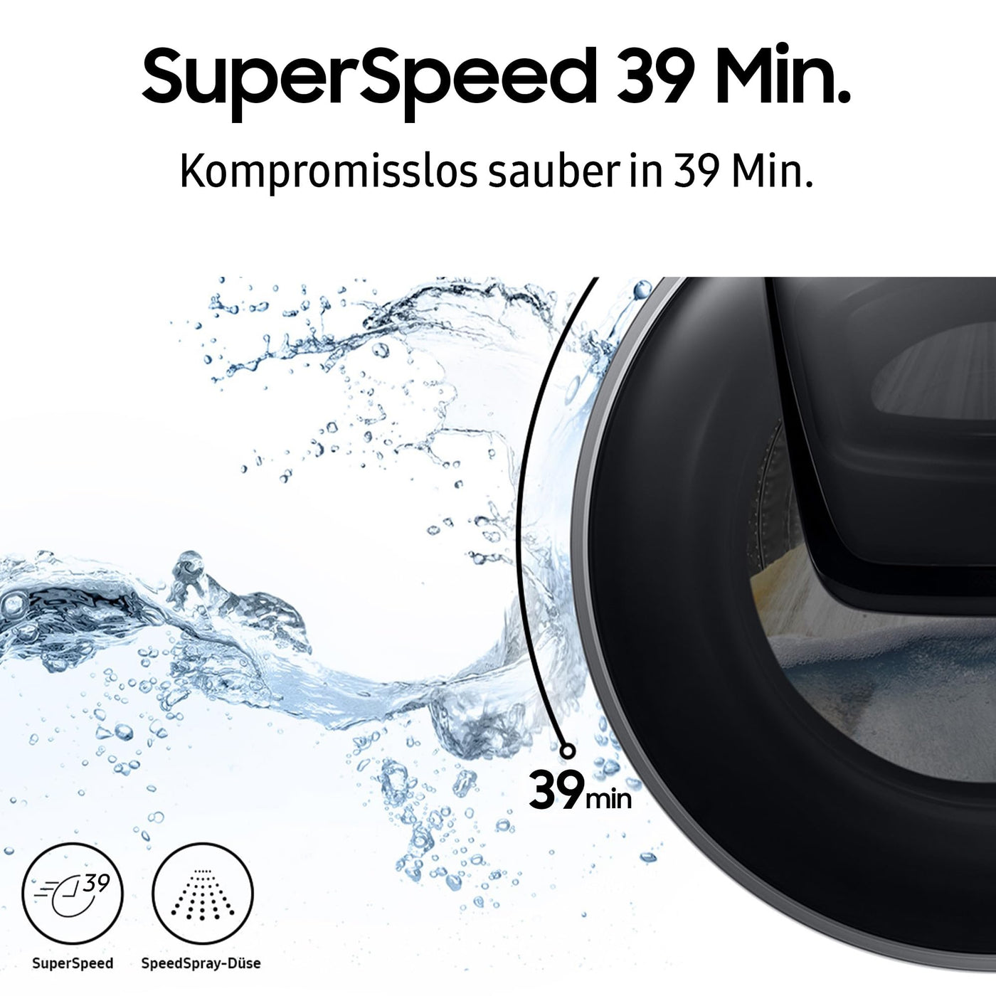 Samsung WW11DG5B25TEEG Waschmaschine, 11 kg, 1.400 U/min, Extra energiesparend, EEK: A (-10%), AI Ecobubble, SmartThings AI Energy Mode, SuperSpeed 39 Min, Hygiene-Dampfprogramm, Weiß