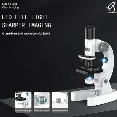 Mikroskop für Kinder, 200x-4800x Lupe Kinder, Tragbares Mikroskop Set, Experimentelles Pädagogisches Spielzeug, Dias, Dauerpräparaten, Ostergeschenke Kinder