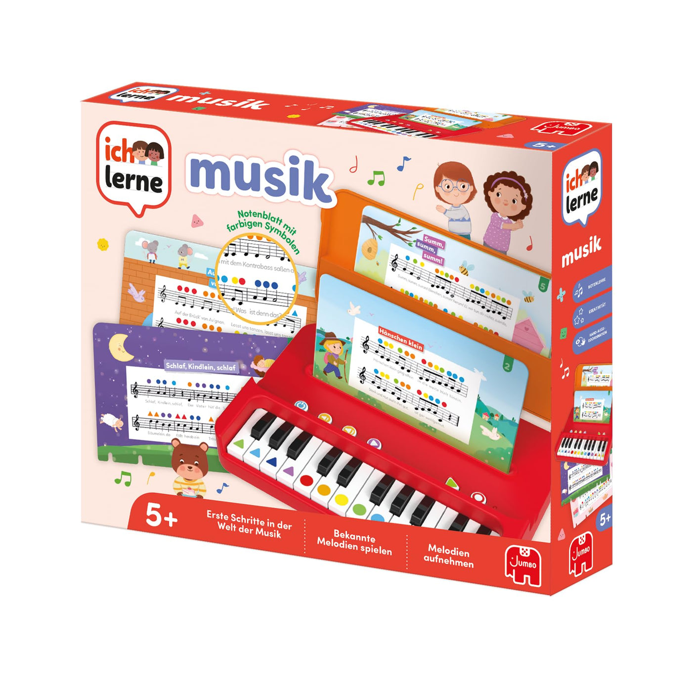 Ich lerne Musik - Musik-Lernspiele für Kinder - Noten Lernen und Melodien aufnehmen - Inkl. 12 Blättern beliebter Kinderlieder & Tragetasche - ab 5 Jahren