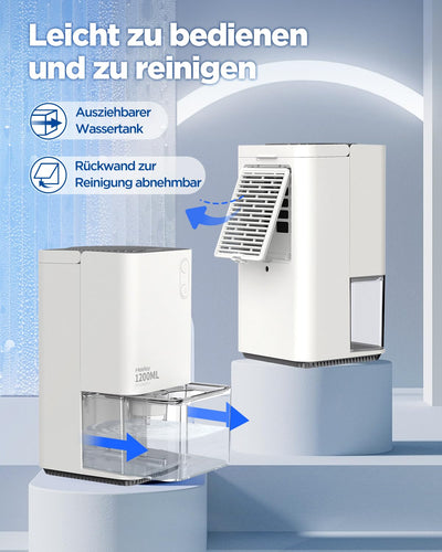 Luftentfeuchter 1200ML,Heelay® Luftentfeuchter Elektrisch Entfeuchter Energiesparend,Tragbar,Ultra Leise,Auto Abschaltung,7 Farbiges Licht,Raumentfeuchter Dehumidifier für Schlafzimmer,Bad,Home