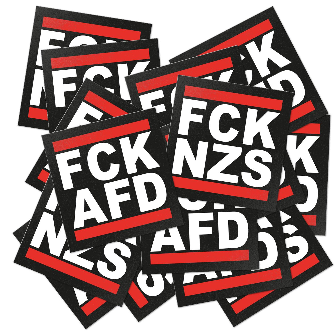 100x Sticker 50x FCKAFD + 50x FCKNZS - 7,4 x 7,4 cm - Politisch Links Outdoor Sticker Aufkleber groß FCK AFD & NZS