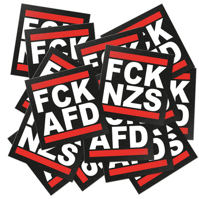 100x Sticker 50x FCKAFD + 50x FCKNZS - 7,4 x 7,4 cm - Politisch Links Outdoor Sticker Aufkleber groß FCK AFD & NZS