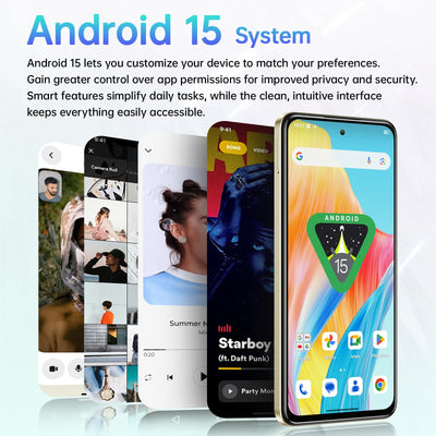 OUKITEL C65 Android 15 Smartphone Ohne Vertrag, 16GB+128GB/1TB Handy Ohne Vertrag, 6.7" HD+ 90Hz Handy Günstig, 50MP+8MP, 5150mAh Simlockfreie Handys, Dual SIM 3 Steckplatz/Fingerabdruck/3.5mm Jack