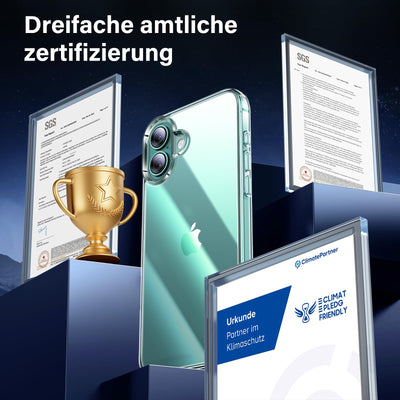 UniqueMe für iPhone 16 Hülle - Handyhülle für iPhone 16 Case, 5 in 1 Set Rundumschutz Schutzhülle Cover,1 Handyhülle & 2 Schutzfolie & 2 Kameraschutz - Transparent