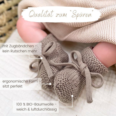Geschenkset Hase Taupe Kuscheltuch Schmusetuch Schnüffeltuch Babysocken Bio Baumwolle Strick Baby Neugeborene Erstausstattung Mädchen Jungen personalisiert Babygeschenk Geschenk Geburt Babydecke