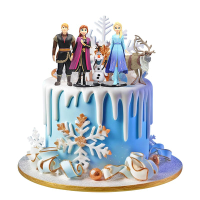 5 Stück Frozen Kuchen Deko Figuren Set, Eiskönigin Figuren Deko, Elsa Minifiguren Tortendeko Muffin Deko, Eiskönigin Dekofiguren Cupcake Toppers Dekoration
