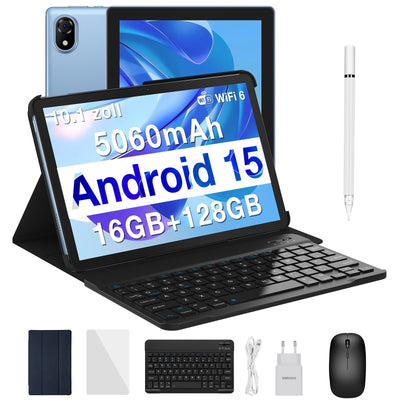 DOOGEE U10 Android 15 Tablet 10 Zoll, 16GB RAM+128GB ROM(2TB TF) Tablet mit Tastatur, WiFi 6 Gaming Tablets Widevine L1, 8MP+5MP, 5060mAh, Kinder Tablets mit Stift, Tastatur, Maus, Hülle, Schutzfolie