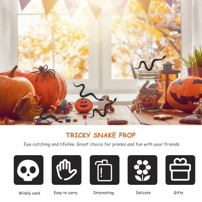 100Stücke Realistische Kunststoff Schlangen Deko: Kleine Schlange Halloween Horror Deko Tischdeko Streiche Spielen Scherzartikel für Motto Spukhaus Party(Geeignet für Personen ab 14 Jahren)
