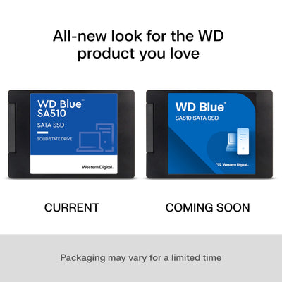 WD Blue SA510 SATA SSD 2 TB 2,5 Zoll (Lesen bis 560 MB/s, Schreiben bis 520 MB/s, Upgrade für PC/Laptop, Western Digital SSD Dashboard)