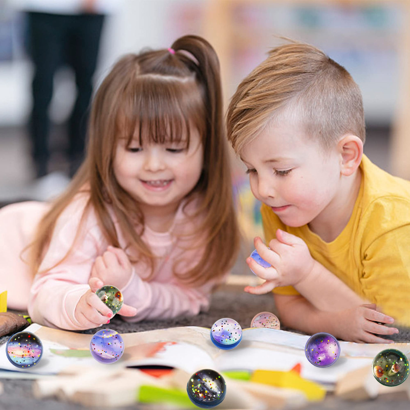 30 Stück Flummi Planeten, Flummies für Kinder, 32mm Flummis Kindergeburstag Mitgesbel Give aways Schultüte füllung Partygeschenke Gastgeschenk Gummiball Kinder Groß Set Pinata Adventskalender füllung