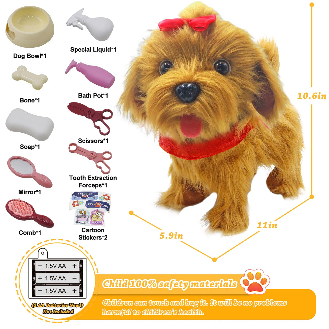 Jaydear Spielzeug Hund für Kinder,Fernbedienung Elektronisch Plüschwelpe Spielzeug Haustier,Interaktives Spielzeug Haustier Hund für Kleinkinder Mädchen Junge