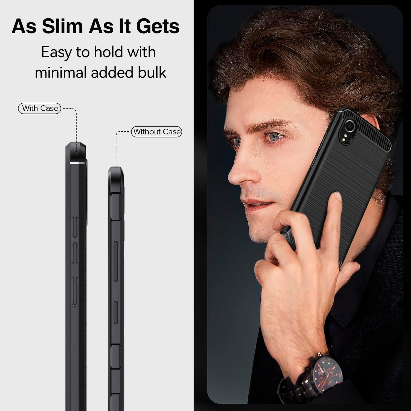 ivoler Hülle für Samsung Galaxy Xcover 7 mit 2 Stück Panzer Schutz Glas, Militärischer Stoßfest Handyhülle, Dünne Weiche TPU Silikon Kratzfest Schutzhülle Anti-Fingerabdruck Case, Schwarz
