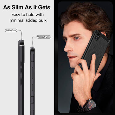 ivoler Hülle für Samsung Galaxy Xcover 7 mit 2 Stück Panzer Schutz Glas, Militärischer Stoßfest Handyhülle, Dünne Weiche TPU Silikon Kratzfest Schutzhülle Anti-Fingerabdruck Case, Schwarz