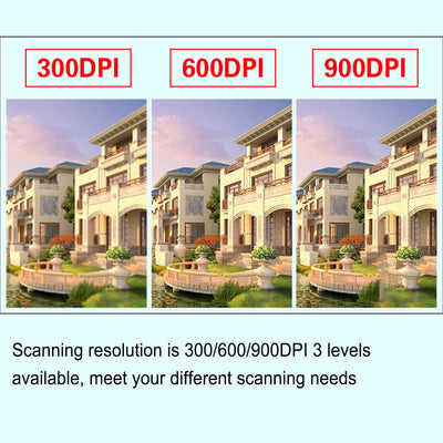 Tragbarer Scanner, Kabelloser Mobiler Dokumentenscanner, Handfotoscanner mit USB-Kabel, Visitenkarten- und Quittungsscanner für PC, Fotos, A4, Dokumente, Bilder, Bücher (Silver)