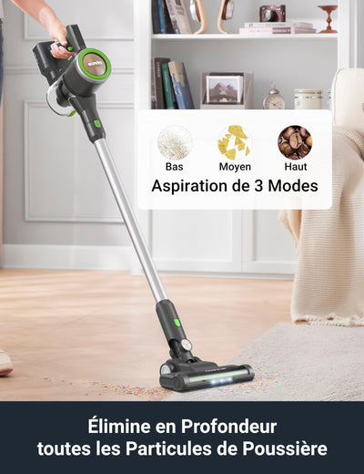 EUREKA NEC370 Akku Staubsauger,3-in-1 Design Staubsauger kabellos,2 wiederaufladbare herausnehmbare Batterien,Überlegene Saugkraft & Filtersystem,40*2 Min Laufzeit,Für Böden/Teppiche/Tierhaare