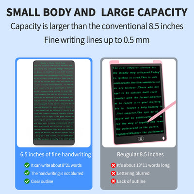 LONGTOO LCD-Schreibtablett, digitaler Vollbild-Notizblock für Erwachsene und Kinder, wiederverwendbarer Notizblock mit Hallenschalter, Zeichnen, Notizen machen und Nachrichten hinterlassen, 16,5 cm,