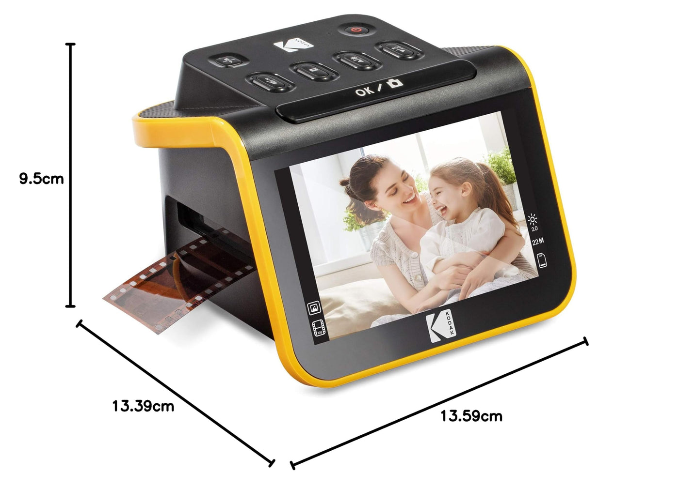 KODAK Slide N SCAN Film und Slide Scanner mit 5 Zoll LCD-Bildschirm, Schwarz
