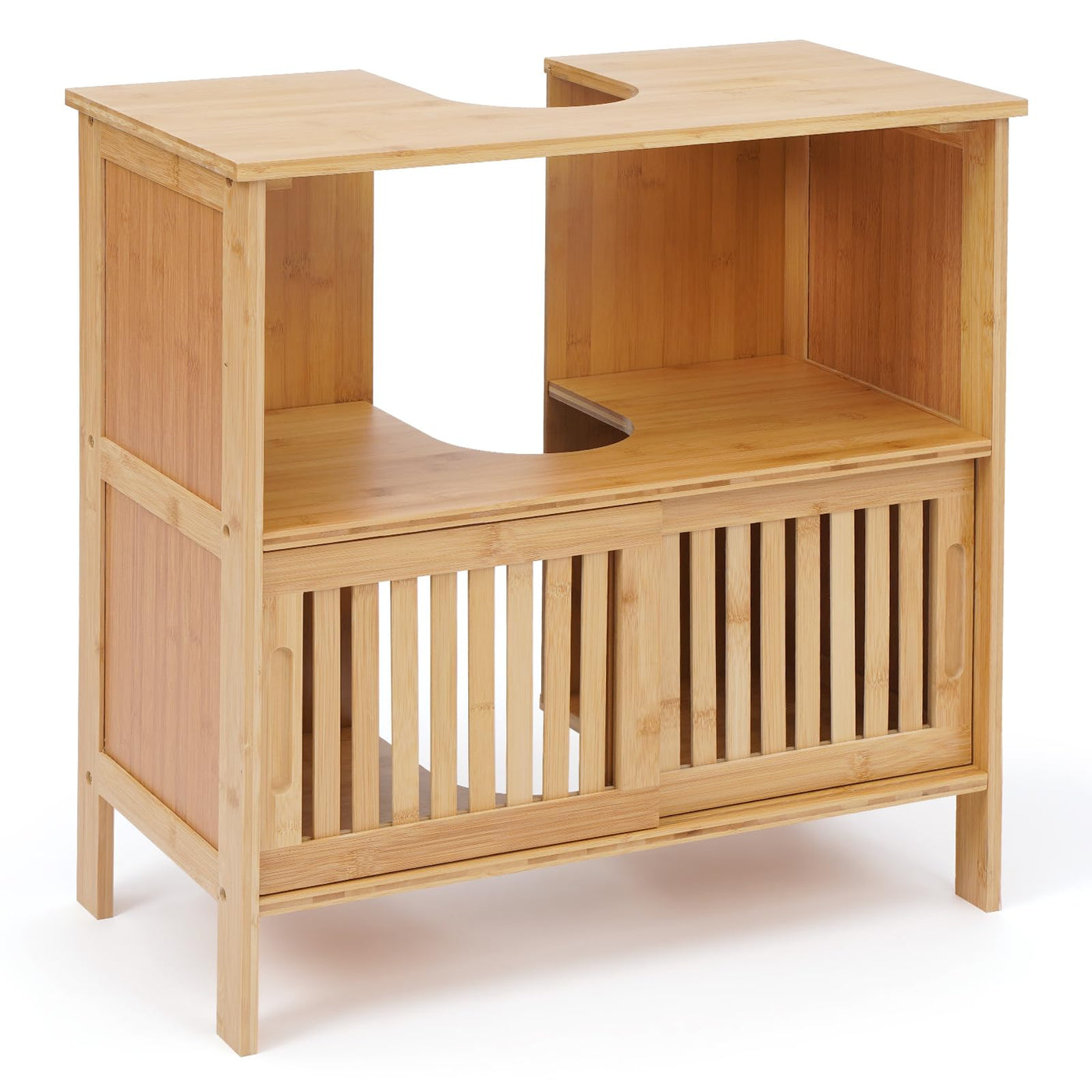 MY FAT GORILLA Bambus Waschbeckenunterschrank - Badezimmermöbel - 60 x 30 x 60 cm - Badezimmer Unterschrank - Unterschrank Waschbecken - Waschtischunterschrank - Badezimmer Möbel