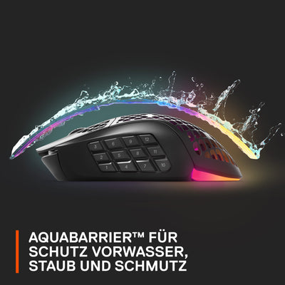 SteelSeries Aerox 9 Wireless - RGB Gaming-Mouse mit Öffnungen in der Oberfläche - Federleichtes, wasserabweisendes Design - 18 Tasten - Bluetooth/2,4 GHz – Optischer TrueMove Air-Sensor mit 18.000 DPI