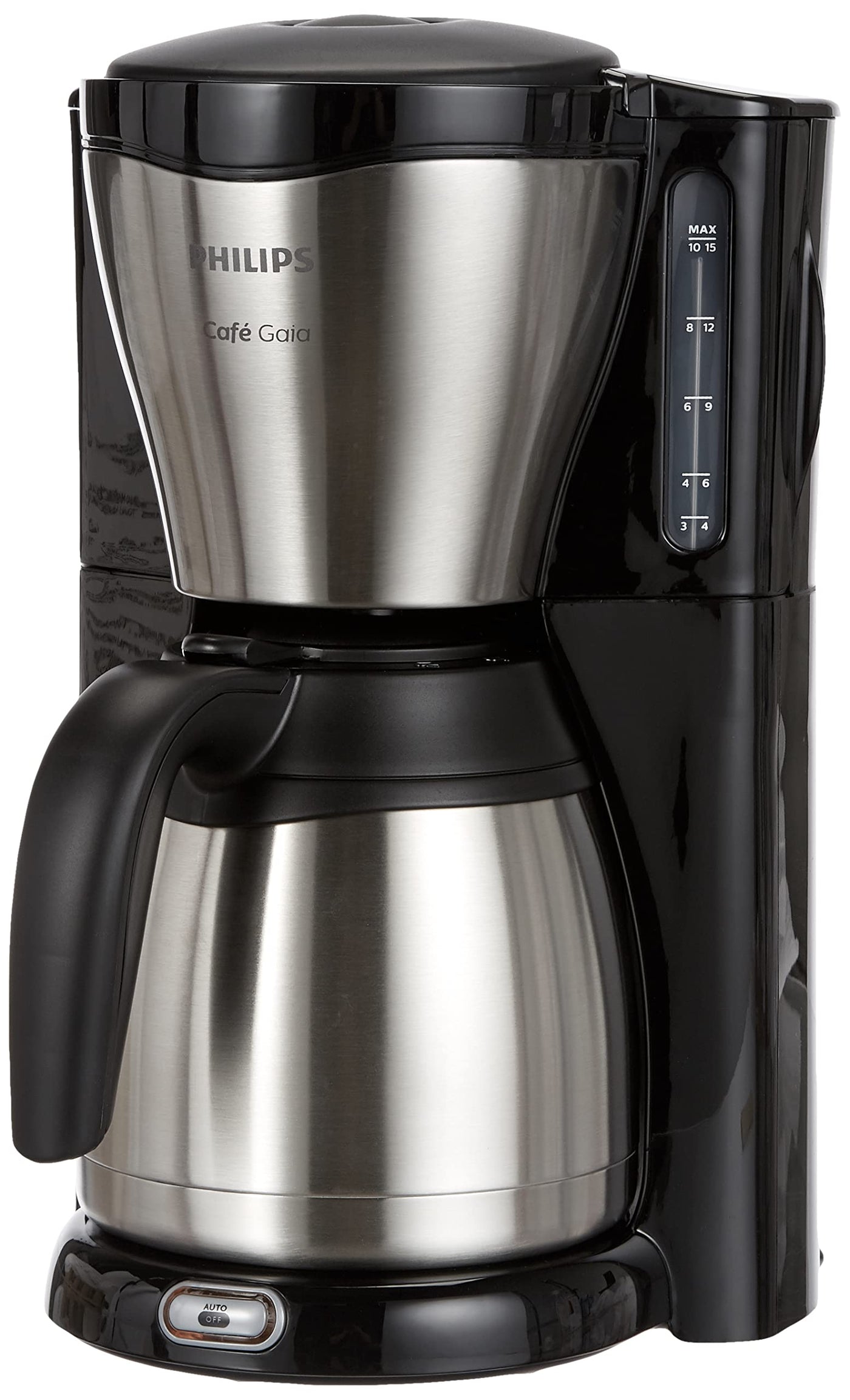 Philips HD7546/20 Gaia Filter-Kaffeemaschine mit Thermo-Kanne, schwarz/metall & HD2637/90 Toaster, Kunststoff, Schwarz/Edelstahl