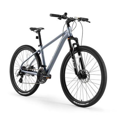 ROCKBROS MT·200 27,5 Zoll Mountainbike, Scheibenbremse Aluminium Fahrrad mit Altus M310 24 Gang Schaltung, 16/18/21 Zoll Rahmen für Herren und Damen Silber