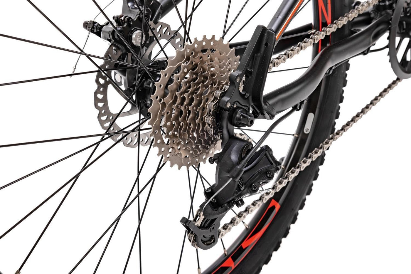 24 Zoll Alu Mountainbike Leader Fox Capitan 8 Gang Scheibenbremsen Schwarz Orange