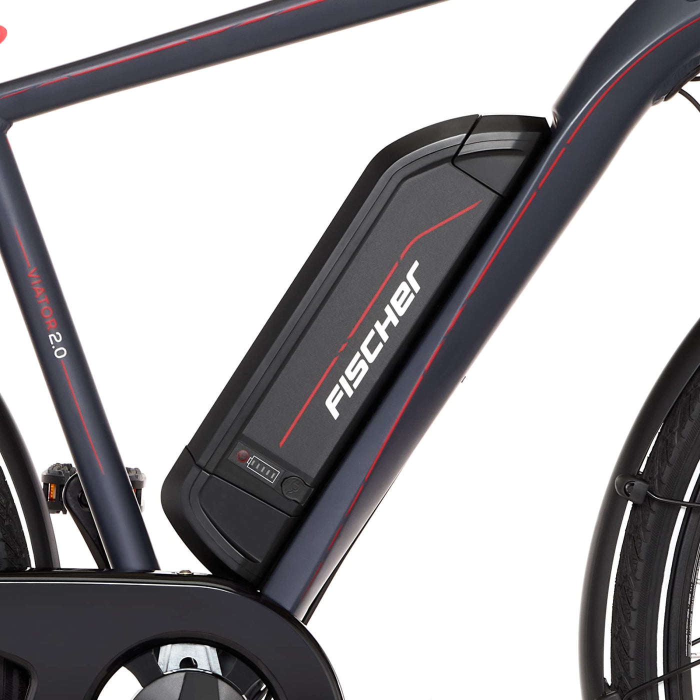 Fischer E-Bike Trekking, VIATOR 2.0 Elektrofahrrad für Herren, RH 50 cm, Hinterradmotor 45 Nm, 48 V Akku, dunkel anthrazit matt, 28 Zoll
