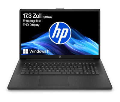 HP Laptop mit 17,3" FHD Display, AMD Ryzen 3 7320U, 8 GB DDR5 RAM, 512 GB SSD, AMD Radeon Grafik, Windows 11, QWERTZ, Silber inkl. 25 GB Dropbox-Speicher für 12 Monate
