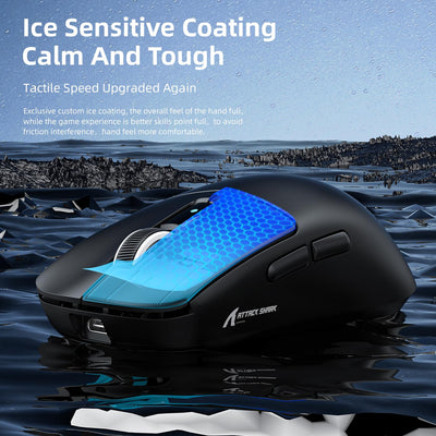 MAMBASNAKE x Attack Shark R6 39g Superlight Mouse, PixArt PAW3950MAX Gaming Sensor, Wireless 8K Mouse, MCU Nodic 52840, BT/2.4G/Wired Gaming Mouse, Adjustable DPI 42000, for Win11/Xbox/PS/Mac -Black