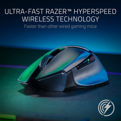 Razer Basilisk X Hyperspeed - Kabellose Gaming-Maus (Hyperspeed-Technologie, Fortschrittlicher optischer 5G-Sensor und 6 Konfigurierbare Tasten, Ultralange Batterieleistung) Schwarz