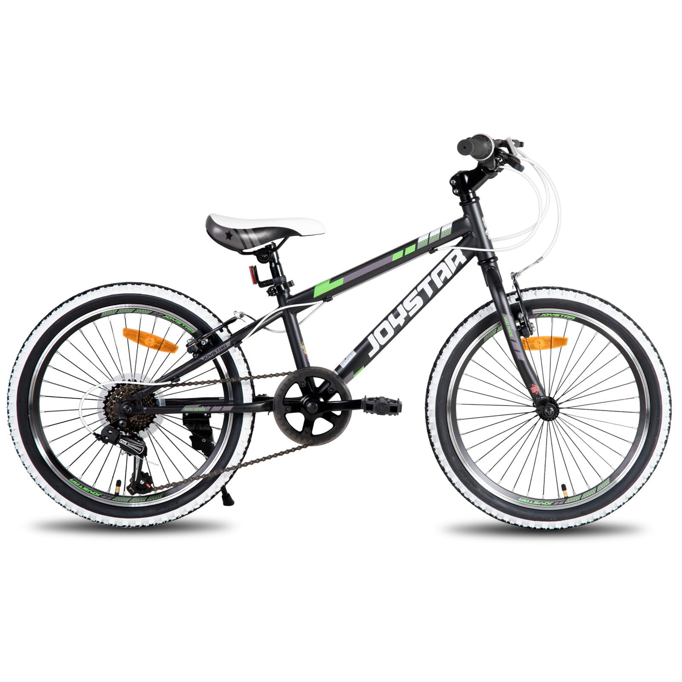 JOYSTAR Lubbock 20 Zoll Kinderfahrrad für Jungen & Mädchen im Alter von 7-11 Jahren Hardtail Mountainbike für Kinder mit 7-Gang, schwarz