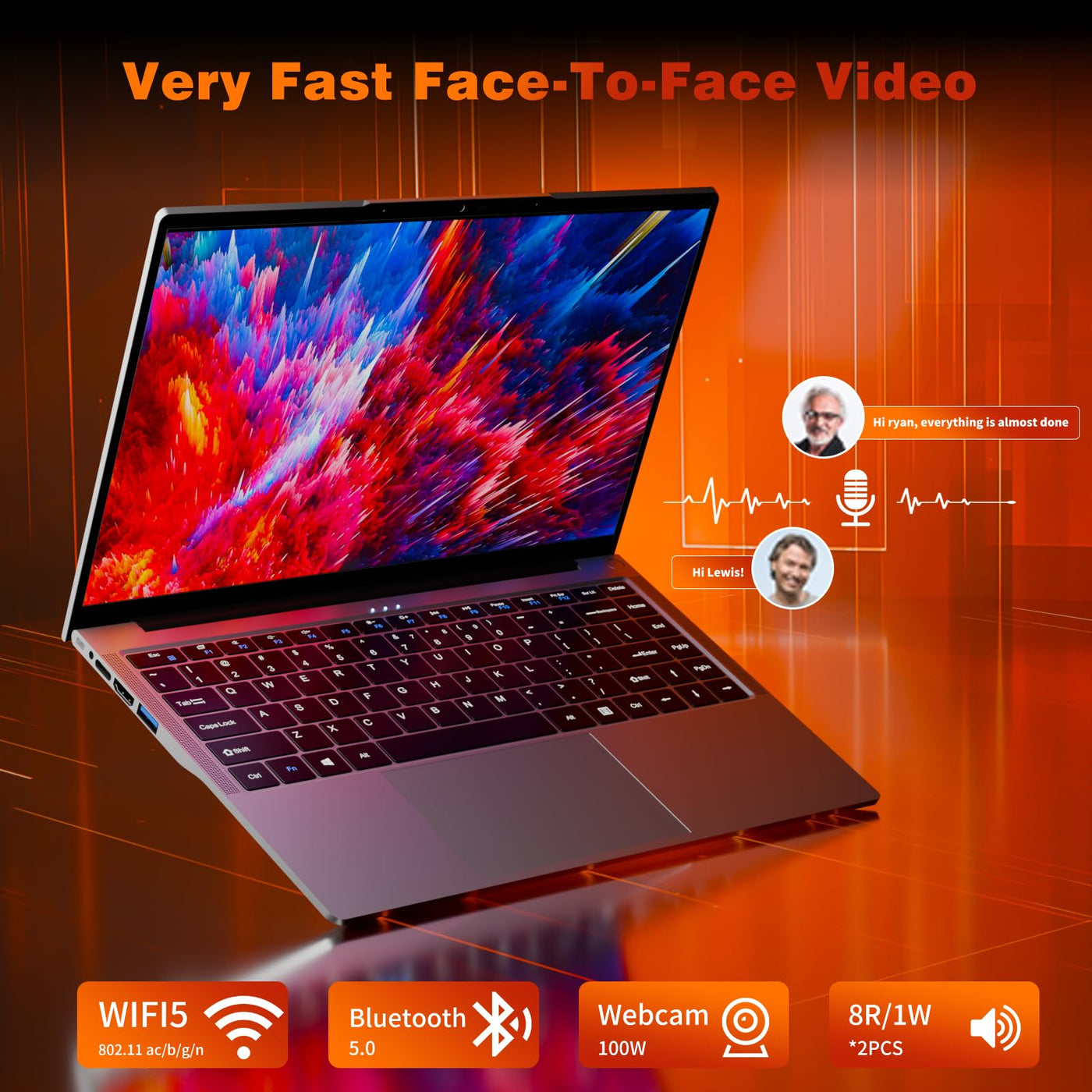 Moacreto 15,6 Zoll Laptop, Core i5-8210Y Prozessor 24GB RAM 512GB SSD Notebook, FHD 1920x1200 Display Laptops mit Typ-C, USB3.0, HDMI, BT5.0, Wi-Fi5 Laptop Computer