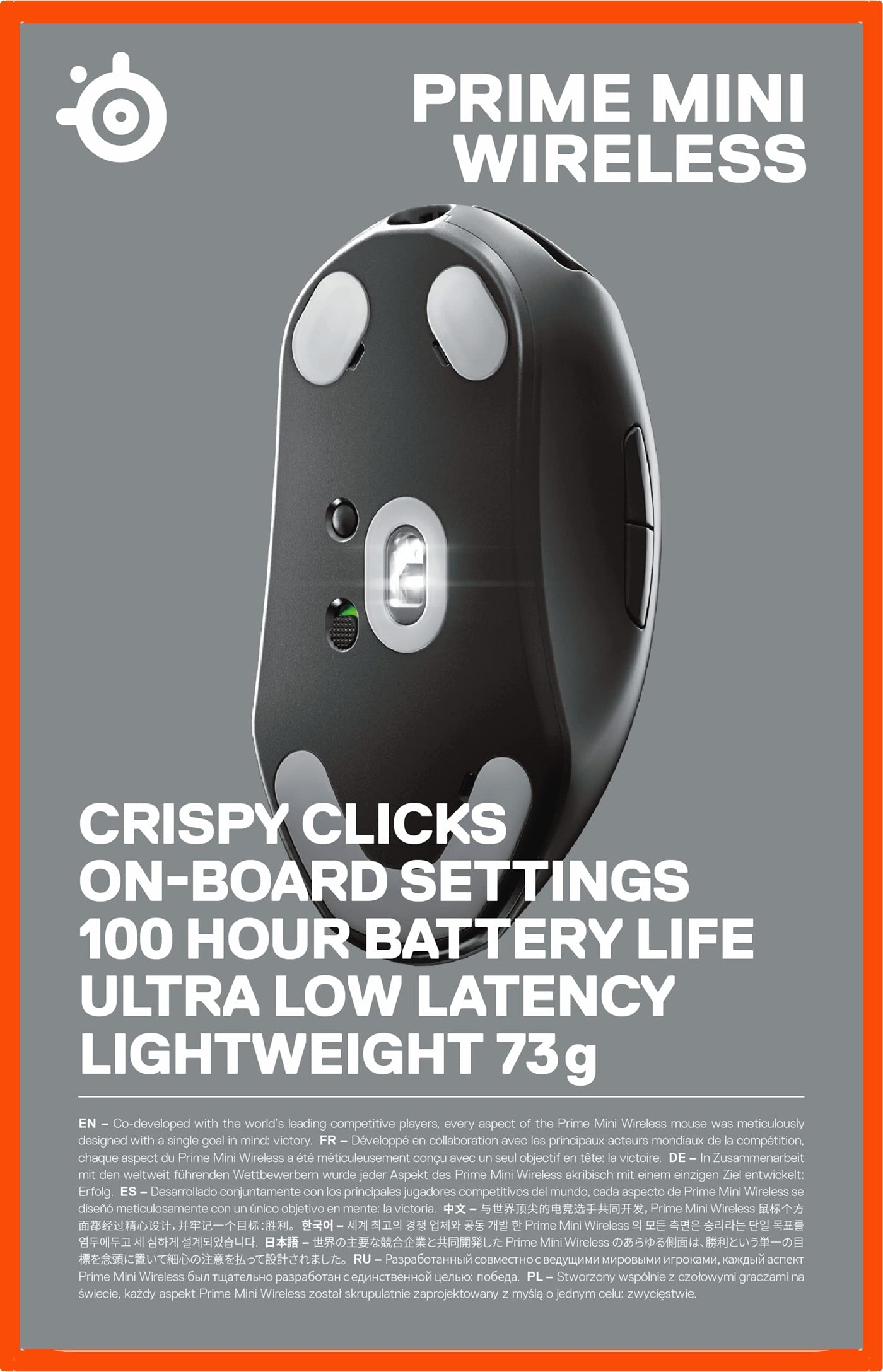 SteelSeries Prime Mini Wireless - Esports Leistung Kabellose Gaming-Maus - 100 Stunden Akkulaufzeit - Magnetisch-optische Schalter -  Mini-Formfaktor