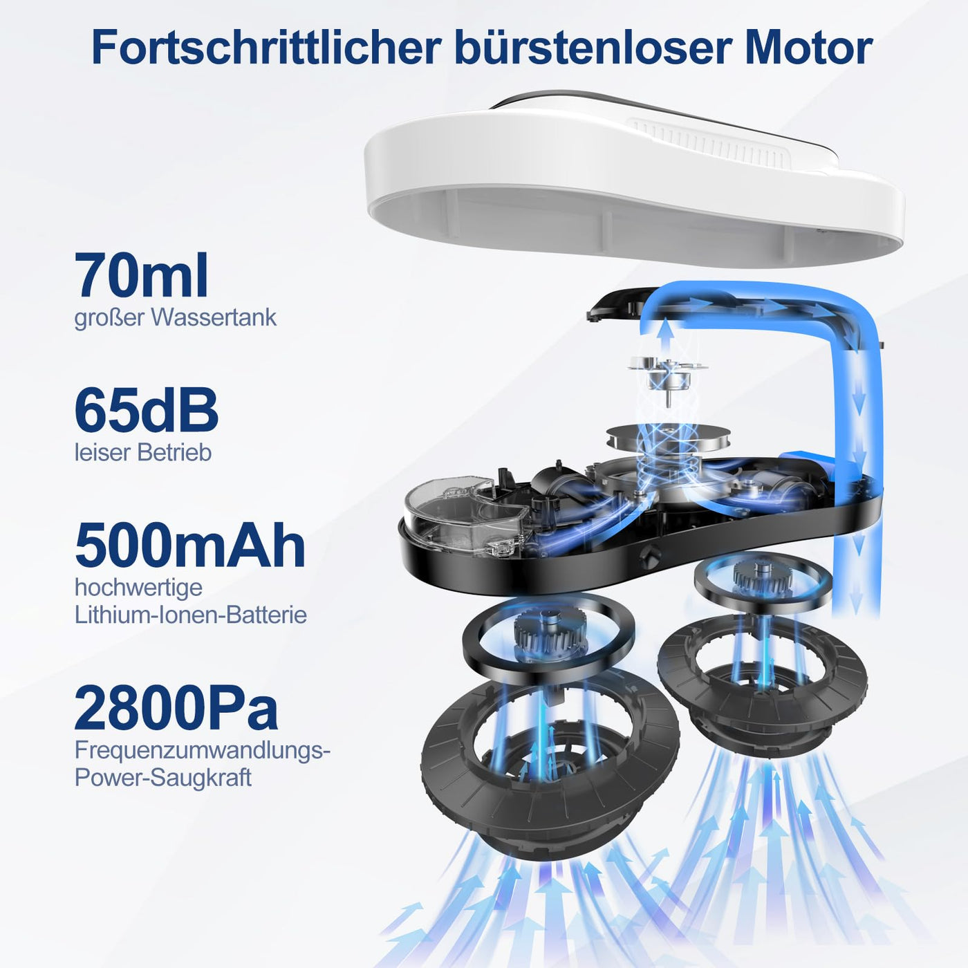 AOQUFUL intelligenter Fensterputzroboter, elektrischer Fensterputzer mit Dual-Wasserspray, automatischer Fensterroboter mit Fernbedienung und App, für Innen- und Außenfenster und Glas,12 Tücher, weiß