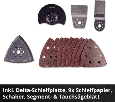 Einhell Akku-Multifunktionswerkzeug TC-MG 18 Li-Solo Power X-Change (Li-Ionen, 18 V, magnetische Werkzeugaufnahme, Drehzahl-Elektronik, inkl. Zubehör, ohne Akku und Ladegerät)