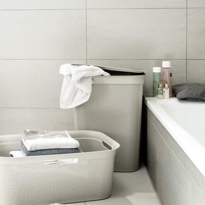 Rotho Brisen 4er-Set Wäschekorb 40l, Kunststoff (PP) BPA-frei, blau, 4 x 40l (59.6 x 39.6 x 23.2 cm)… (Beige)