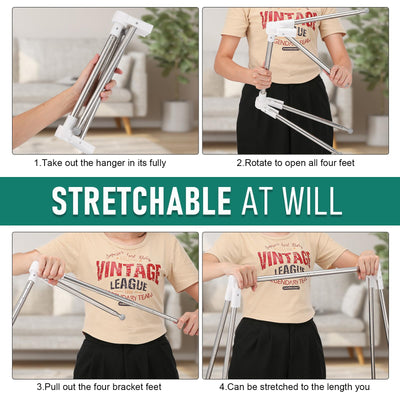 Idong Tragbarer Wäscheständer aus Edelstahl, 32-73 cm einziehbarer faltbar Wäscheständer für Camping, Reisen, Outdoor, Wäscherei zu Hause usw. EIN zusammenklappbarer Mini-Reisekleiderständer