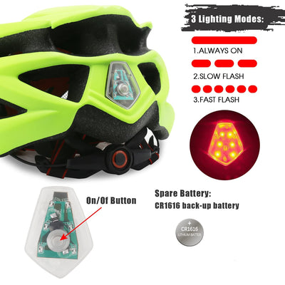 Shinmax Fahrradhelm Herren Damen Fahrradhelm mit Licht Fahrrad Helm mit Visier Helm Fahrrad Superleicht Einstellbare MTB Erwachsenen mit Aufbewahrungstasche (Dunkelgrün)