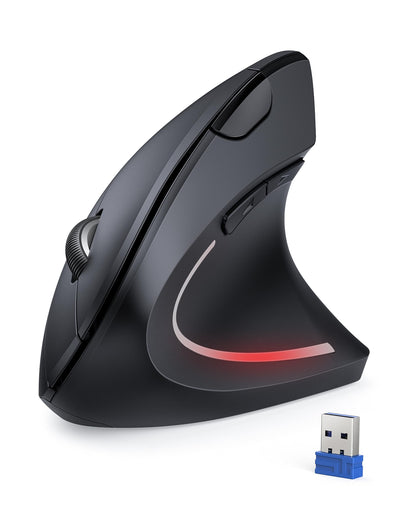 TECKNET Wireless Vertikale Ergonomische Maus, 4800 DPI 5 Tasten Kabellose Optische Maus, 2.4G USB Vertical Ergonomic Optical Mouse Kabellos für Windows und Mac OS